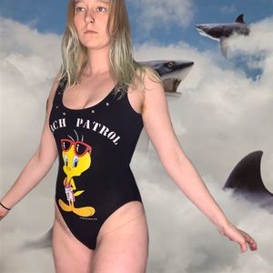 1990s Looney Tunes Tweety Bird 5/6 Swimsuit